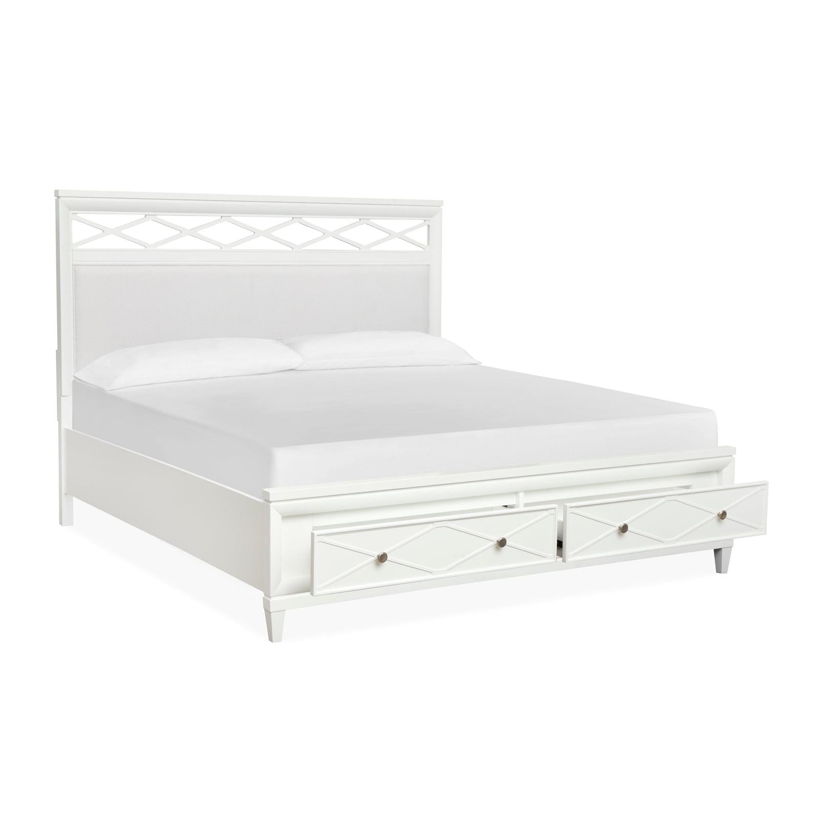 Magnussen Home Springhouse Whisper White Upholstered Panel Bed