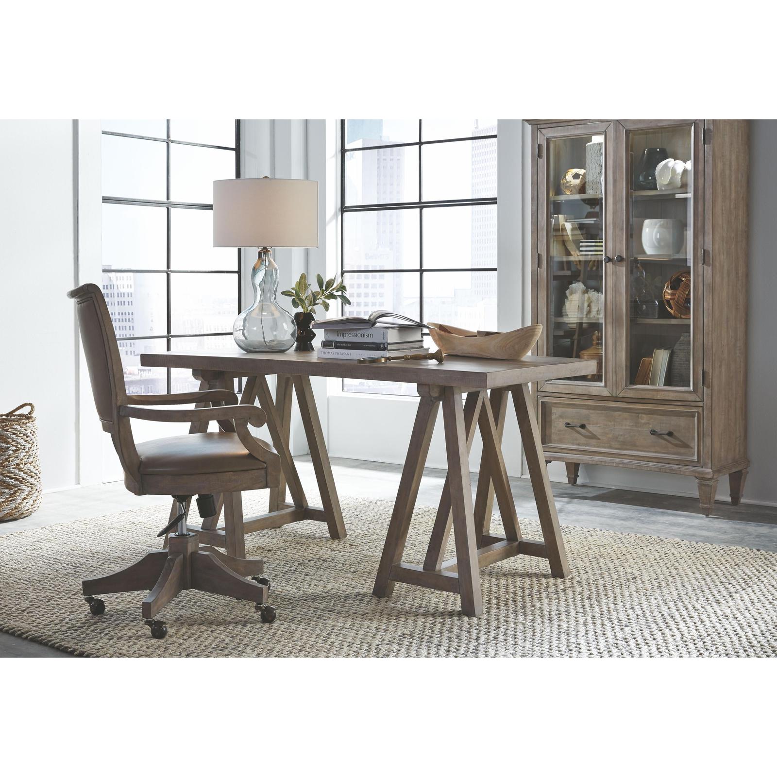 Magnussen Home Lancaster Dovetail Grey Fully Upholstered Swivel Chair