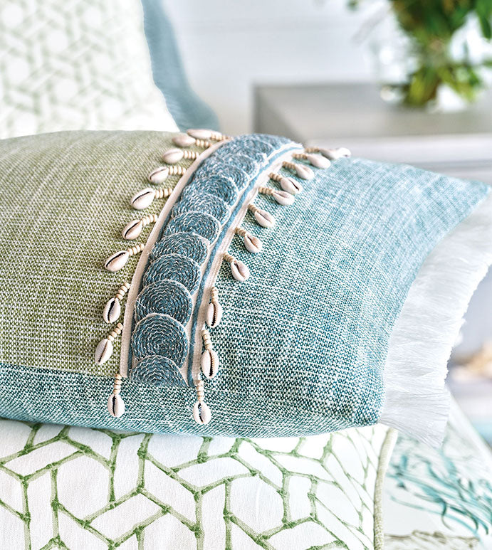 Eastern Accents Grenada Border Trim Applique Decorative Pillow