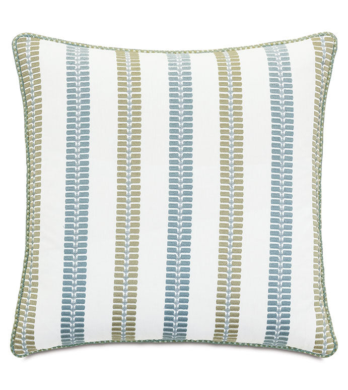 Eastern Accents Grenada Embroidered Stripes Decorative Pillow