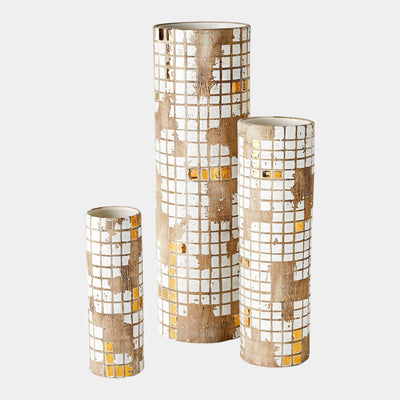 Global Views Racked Golden Mosaic Vase