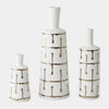 Global Views Labirinto Golden Stripe White Vase