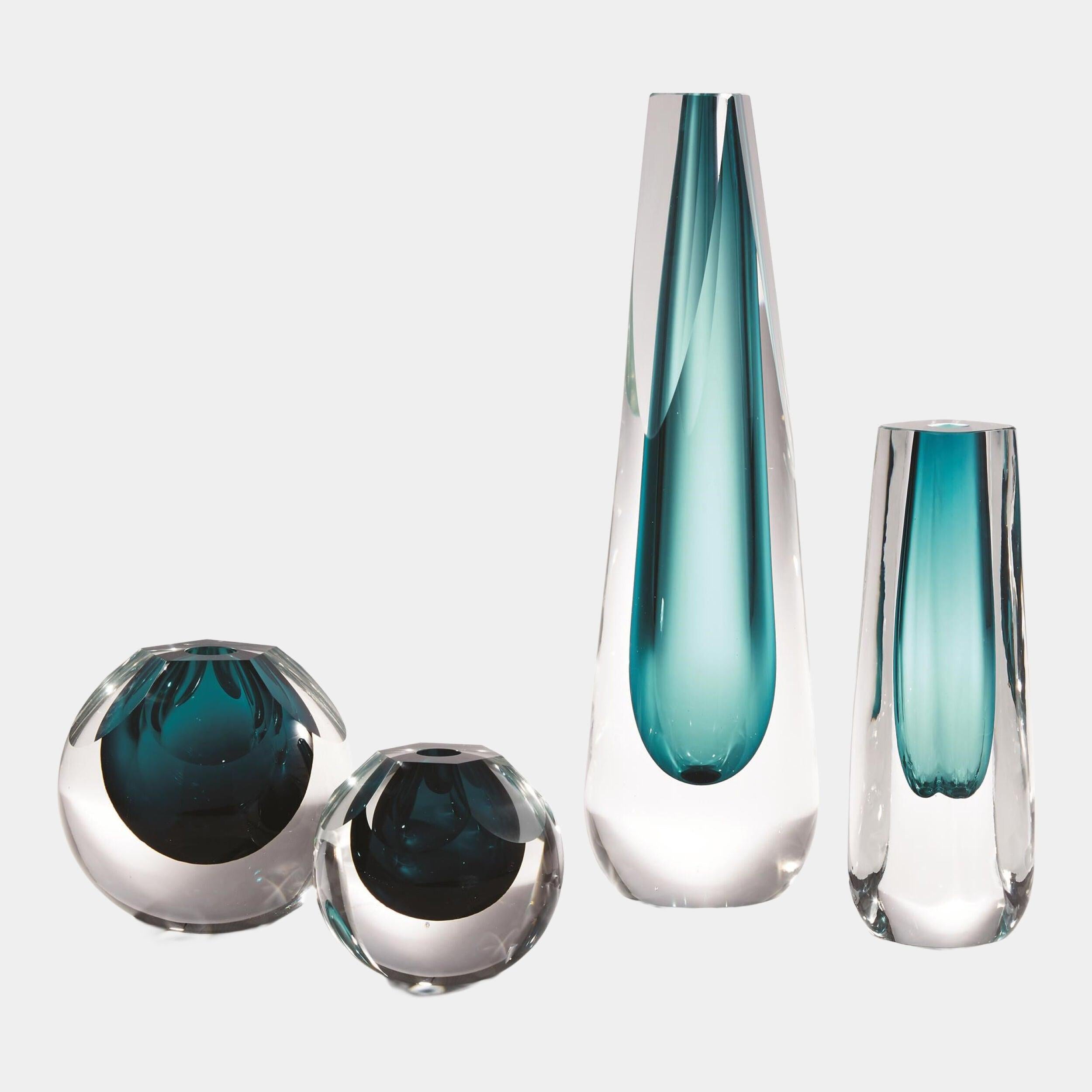 Global Views Pentagon Cut Glass Vase Clearance