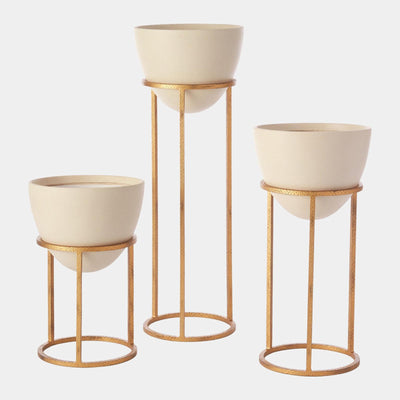 Global Views Wise Egg Antique Gold Leaf Planter