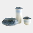 Global Views Aiden Etched Blue Rimed Planter
