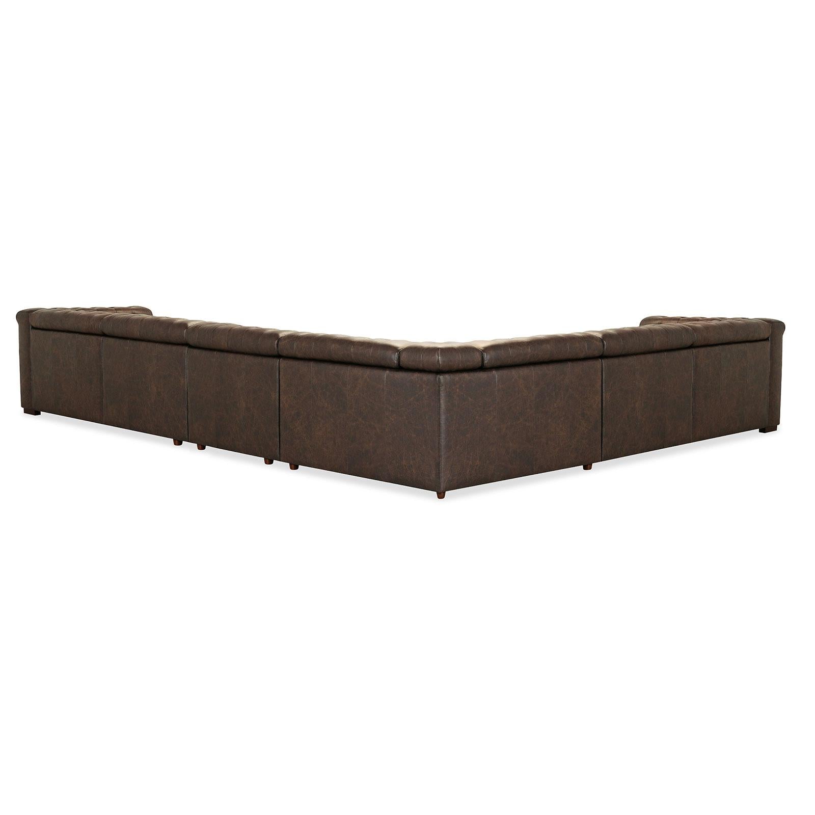 Hooker Furniture Savion Deux 6 Seat Sectional with Three Power Recliners and Seven Power Headrests