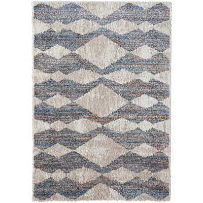 Feizy Mynka 39IFF Transitional Diamond in Tan/Ivory/Blue