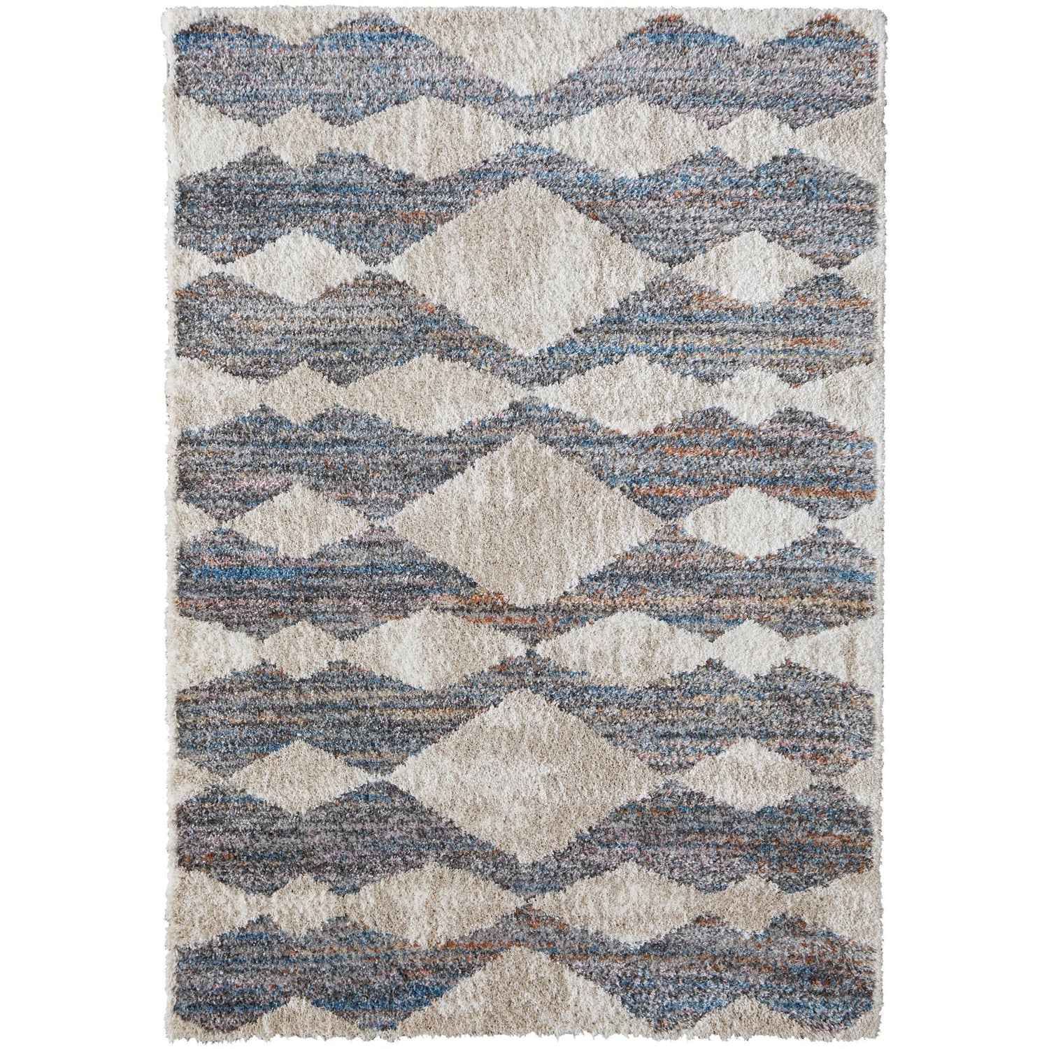 Feizy Mynka 39IFF Transitional Diamond in Tan/Ivory/Blue