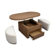 Magnussen Home Hayden Golden Oat Lift Top Storage Cocktail Table With Casters & 2 Uph.Stools