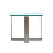 Magnussen Home Holden Aged Pewter & Chrome Pucks Rectangular End Table