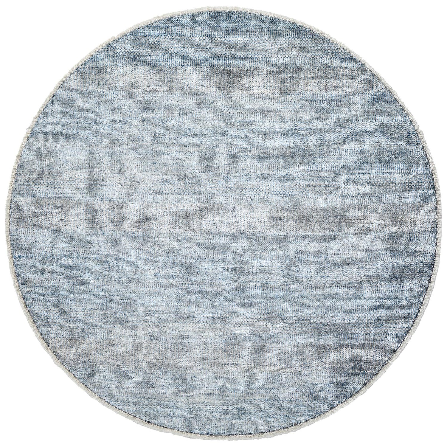 Feizy Janson I6061 Transitional Stripes, Blue/Silver, 8' x 8' Round Rug