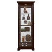 Pulaski Curios Deep Cherry Brown Locking Slide Door 5 Shelf Curio Cabinet