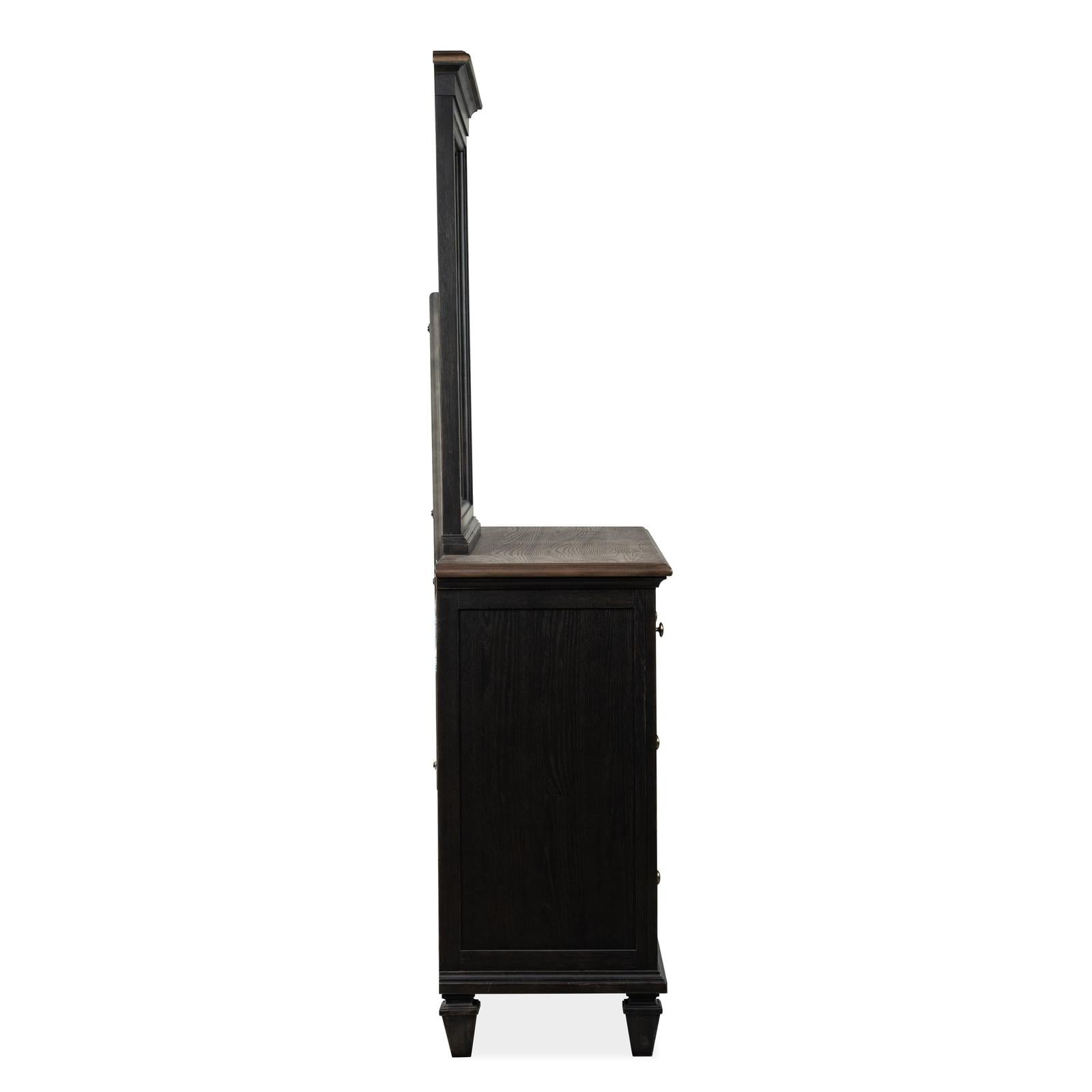 Magnussen Home Surrey Brown Double Drawer Dresser With Portrait Mirror