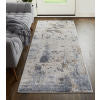 Feizy Laina 39GHF Transitional Abstract in Ivory/Gray/Blue