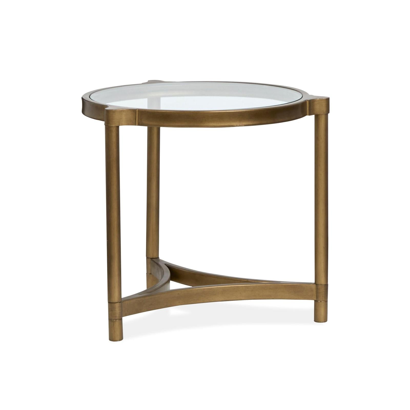 Magnussen Home Cassidy Aged Brass & Volakas Classic Round End Table