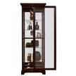 Pulaski Curios Deep Cherry Brown Locking Slide Door 5 Shelf Curio Cabinet
