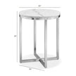 Magnussen Home Esme White Marble And Brushed Nickel Round End Table
