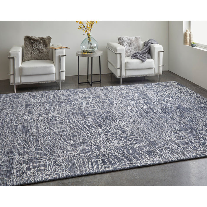 Feizy Whitton 8891F Modern Abstract Rug in Black/Gray/Ivory