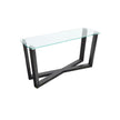 Magnussen Home Wexler Black Truffle And Clear Glass Rectangular Sofa Table