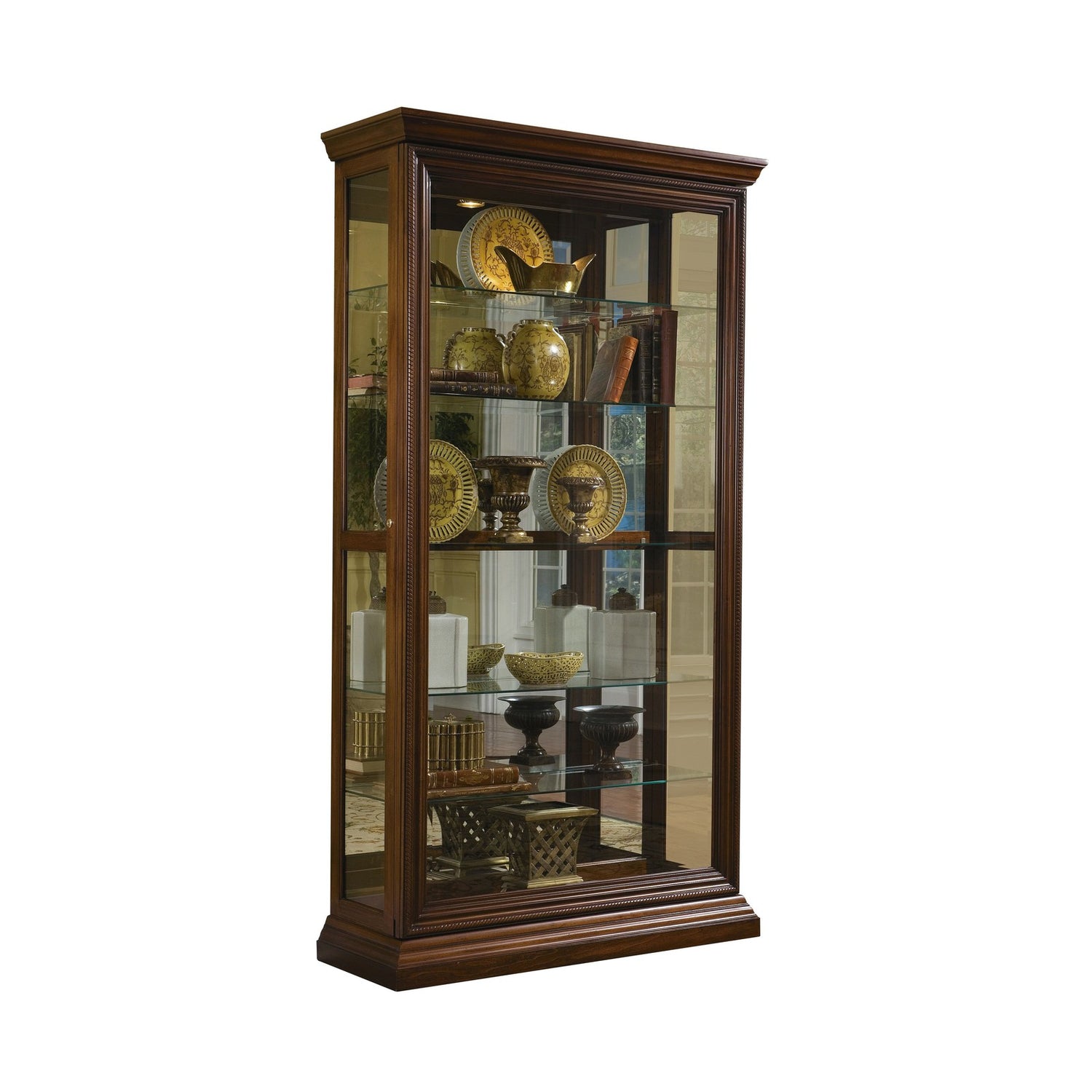 Pulaski Furniture PFC Curios Edwardian 5 Shelf Sliding Door Curio Cabinet