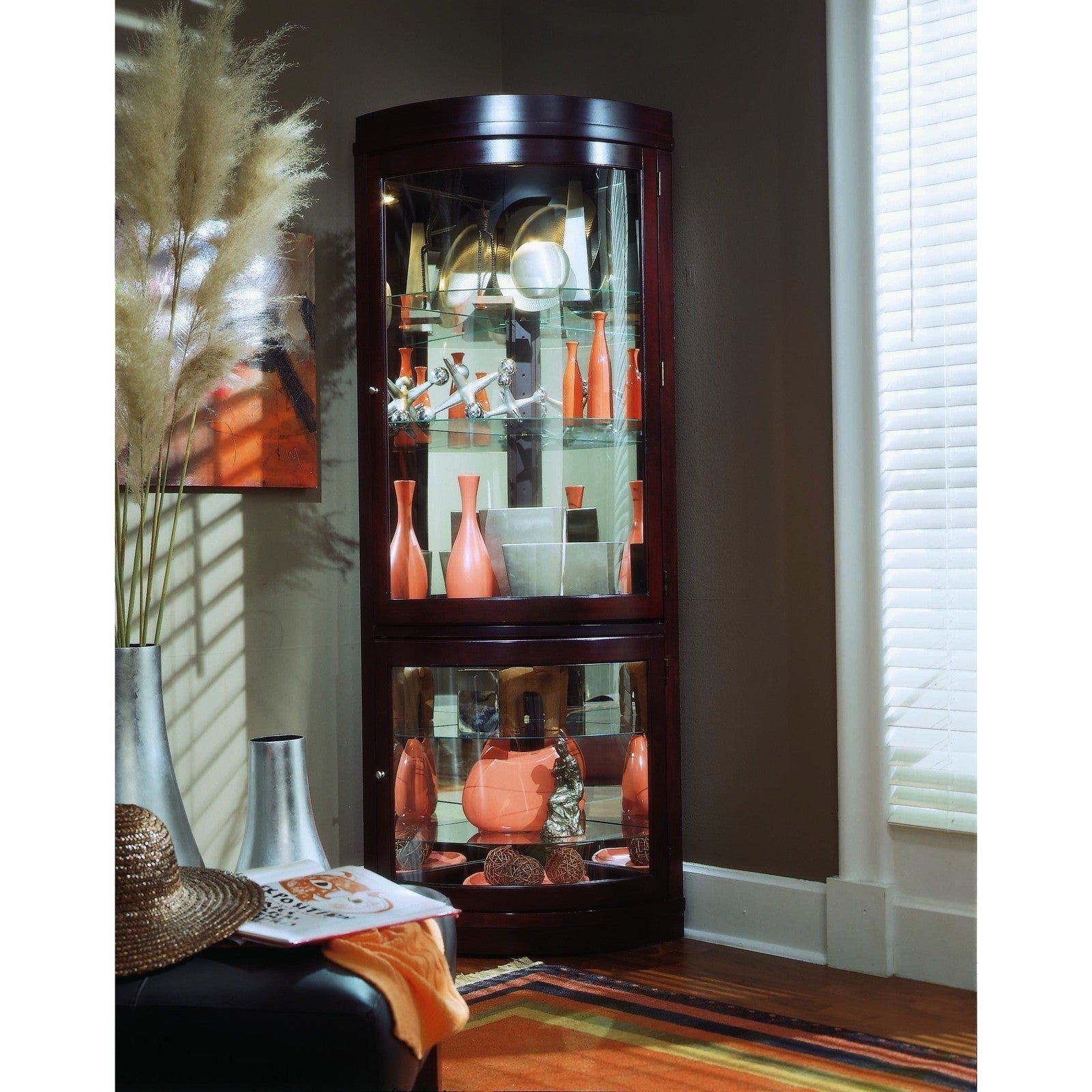 Pulaski Furniture PFC Curios Curved 5 Shelf Corner Curio Cabinet