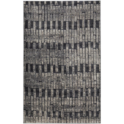 Feizy Kano 39LKF Transitional Geometric Rug in Gray/Black/Ivory