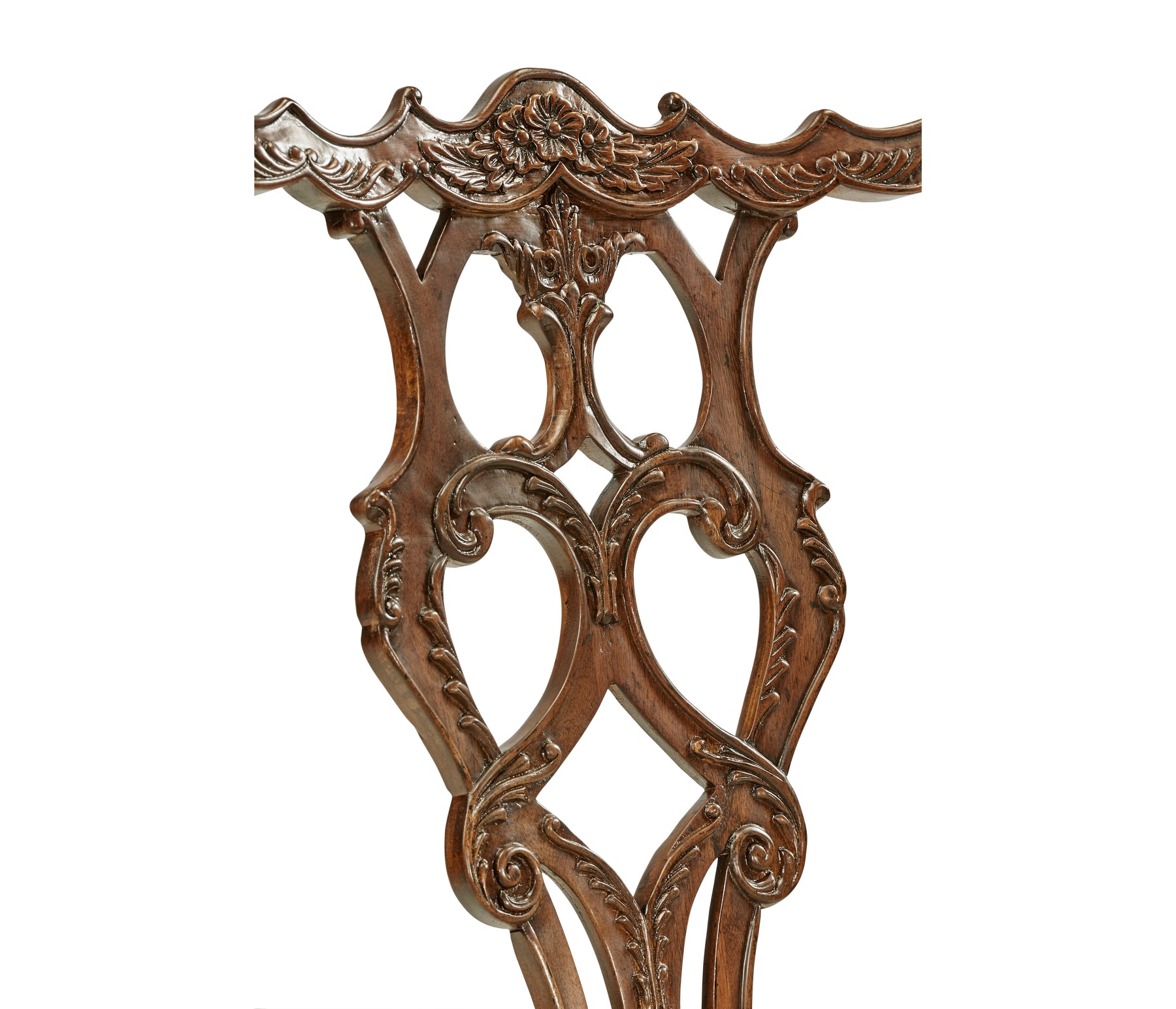 Jonathan Charles Chippendale Rococo Quatrefoil Arm Chair