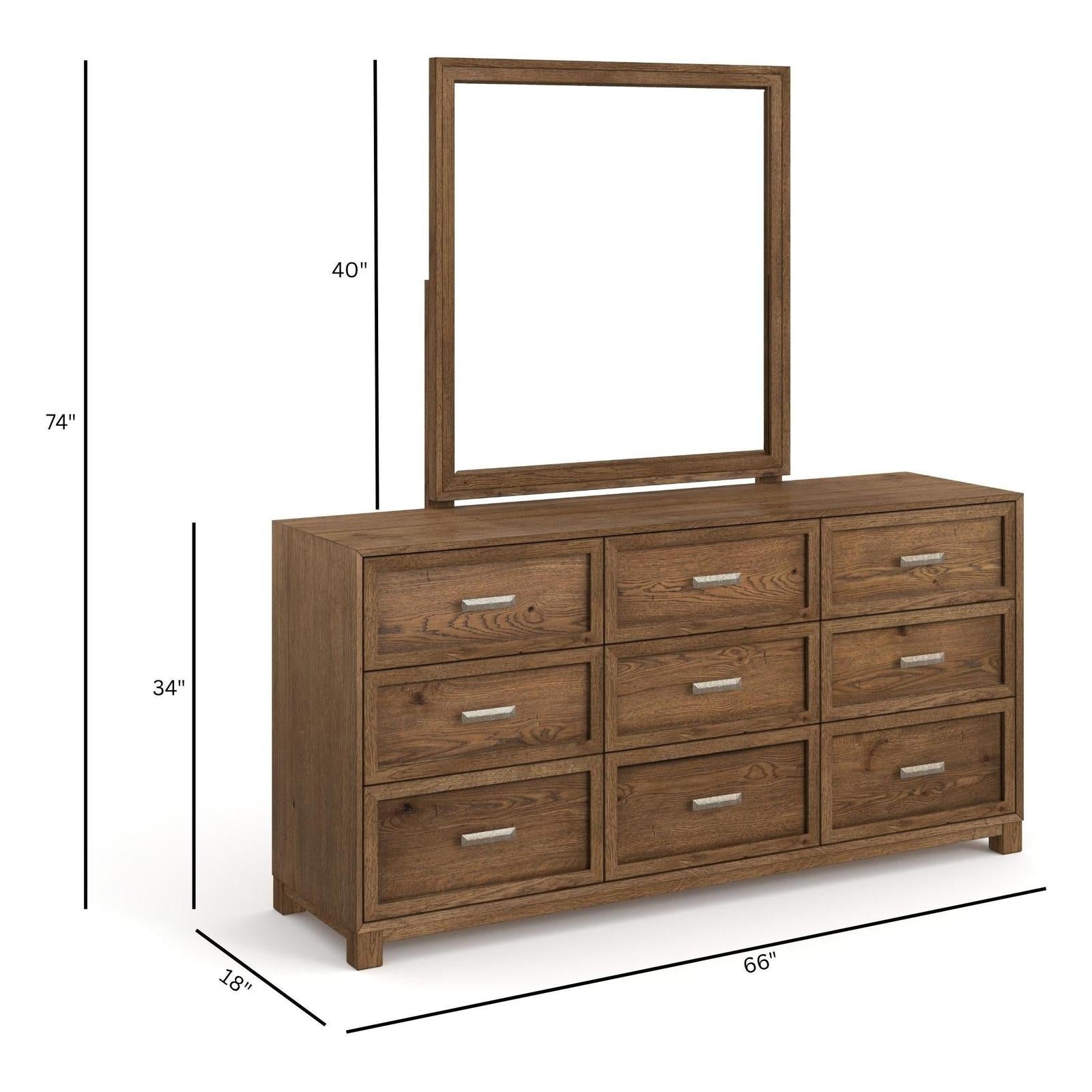 Magnussen Home Laurel Ridge Brown Drawer Dresser With Portrait Mirror