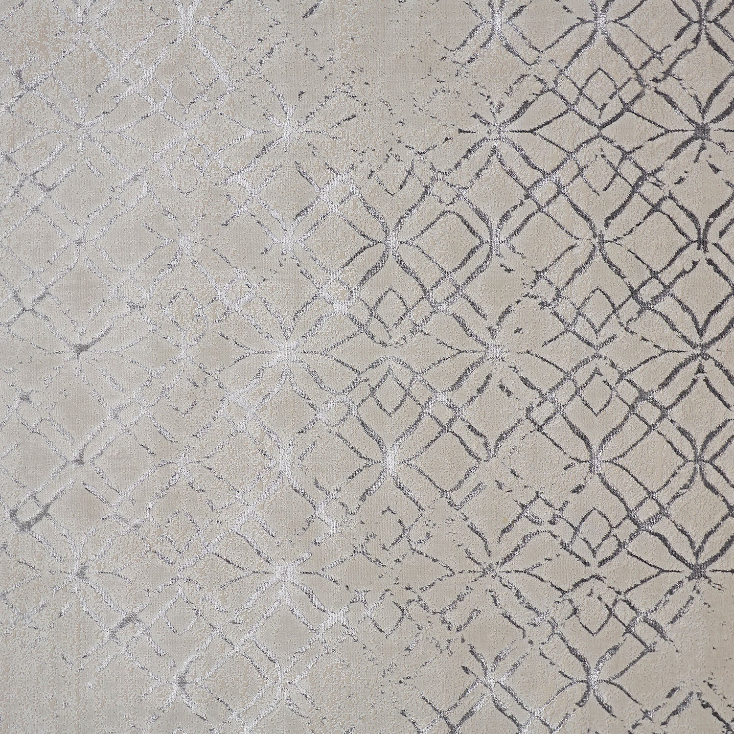 Feizy Micah 3047F Modern Distressed Rug in Silver/Gray/White