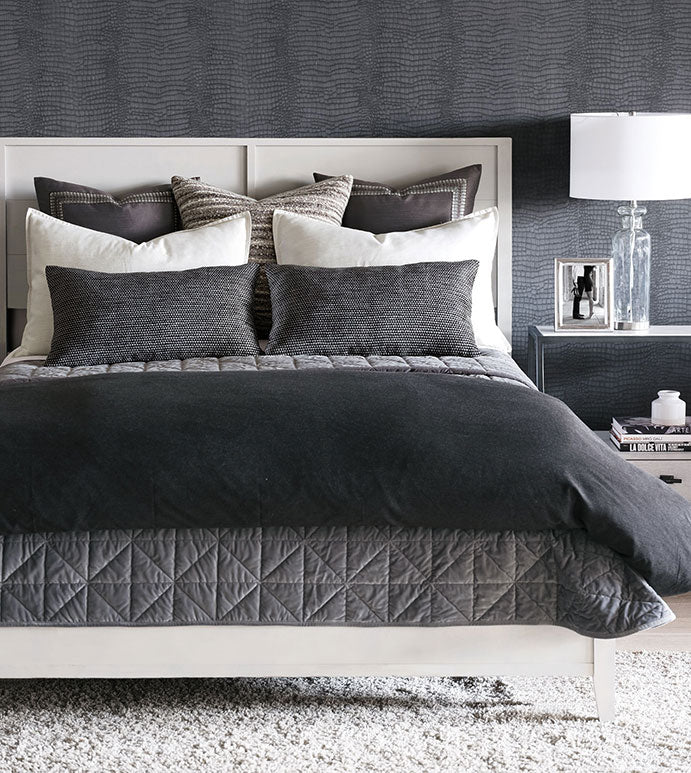 Eastern Accents Edris Charcoal with Mitered Border