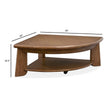 Magnussen Home Tanner Tawny Brown Pie Shaped Lift Top Cocktail Table With Casters