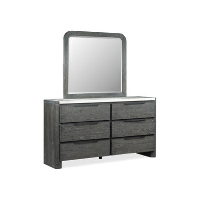 Magnussen Home Keaton Black Double Drawer Dresser With Portrait Mirror