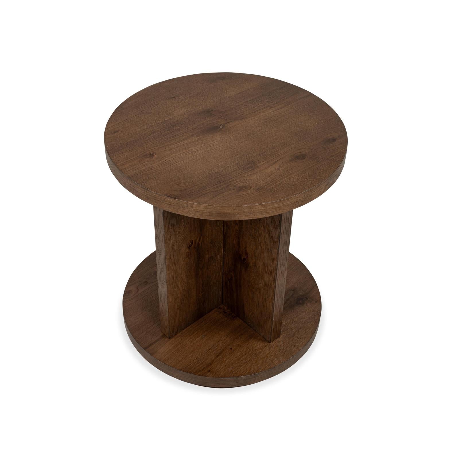 Magnussen Home Oswald Brown Round End Table