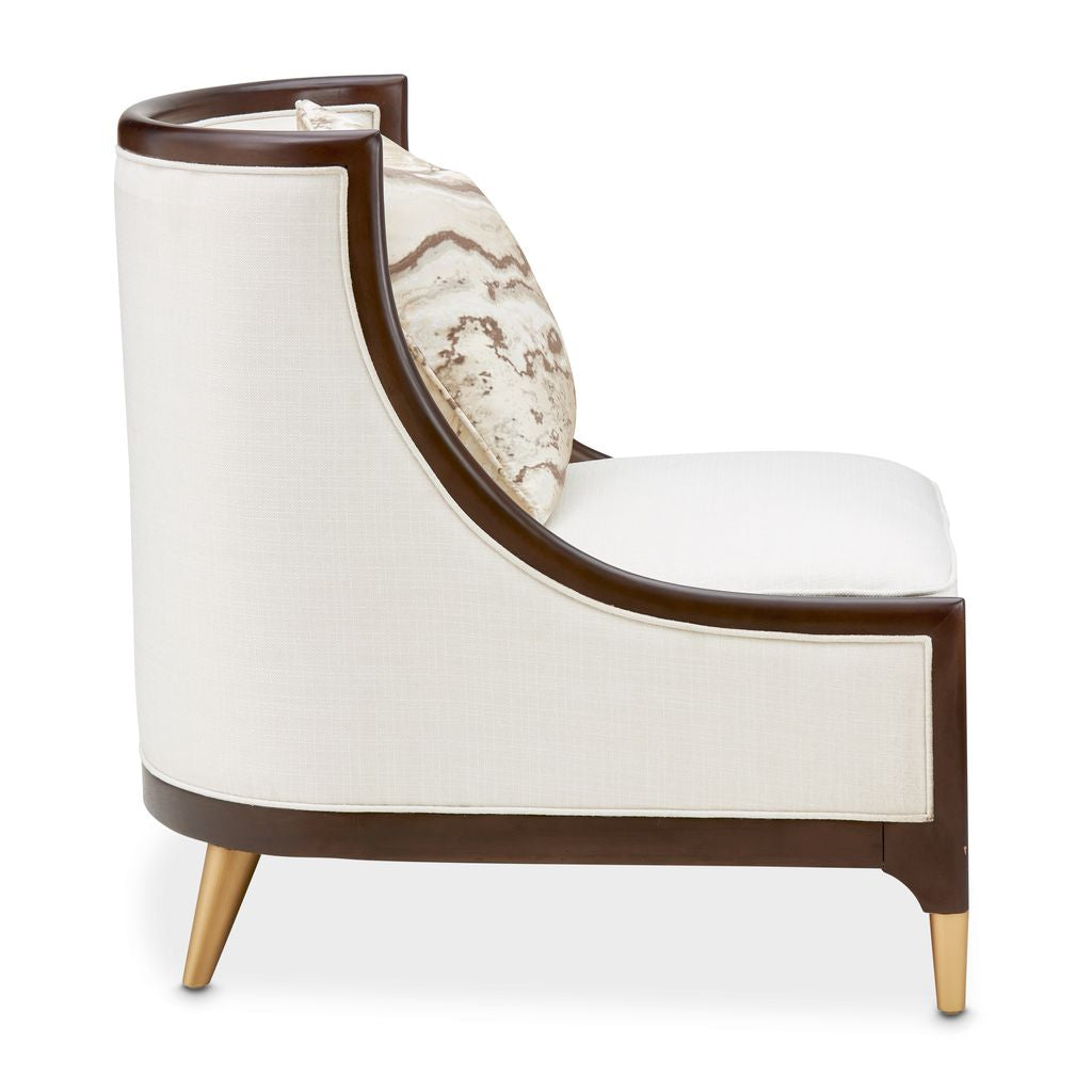 Michael Amini Belmont Place Accent Chair - Cream/Espresso