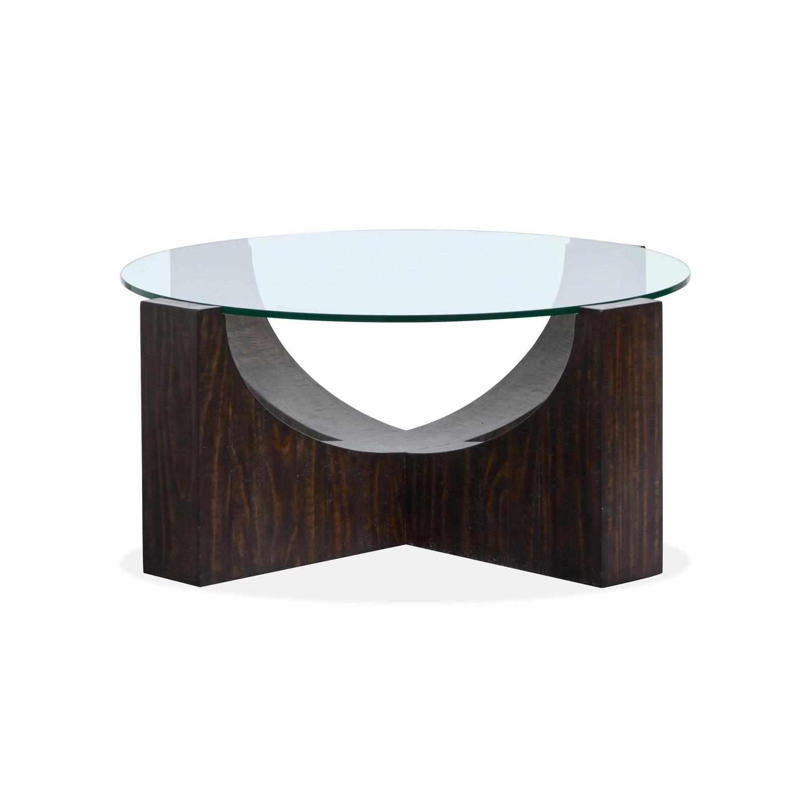 Magnussen Home Beckham Rustic Tavern Round Cocktail Table With Casters