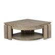 Magnussen Home Conrad Stone Harbor Grey Pie Shaped Lift Top Storage Cocktail Table With Casters