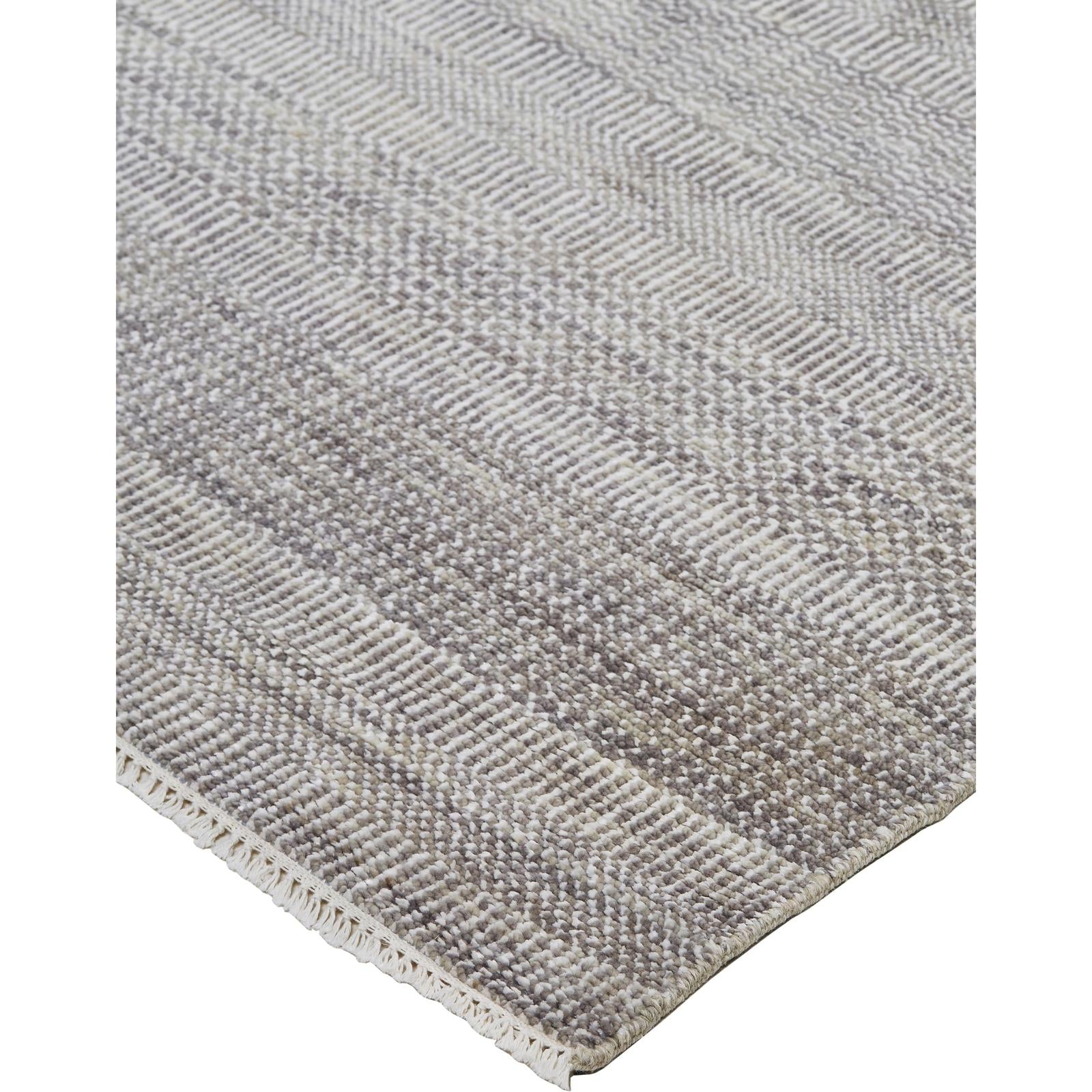 Feizy Janson I6063 Transitional Stripes, Silver, 8' x 8' Round Rug