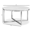 Magnussen Home Esme White Marble And Brushed Nickel Round Cocktail Table