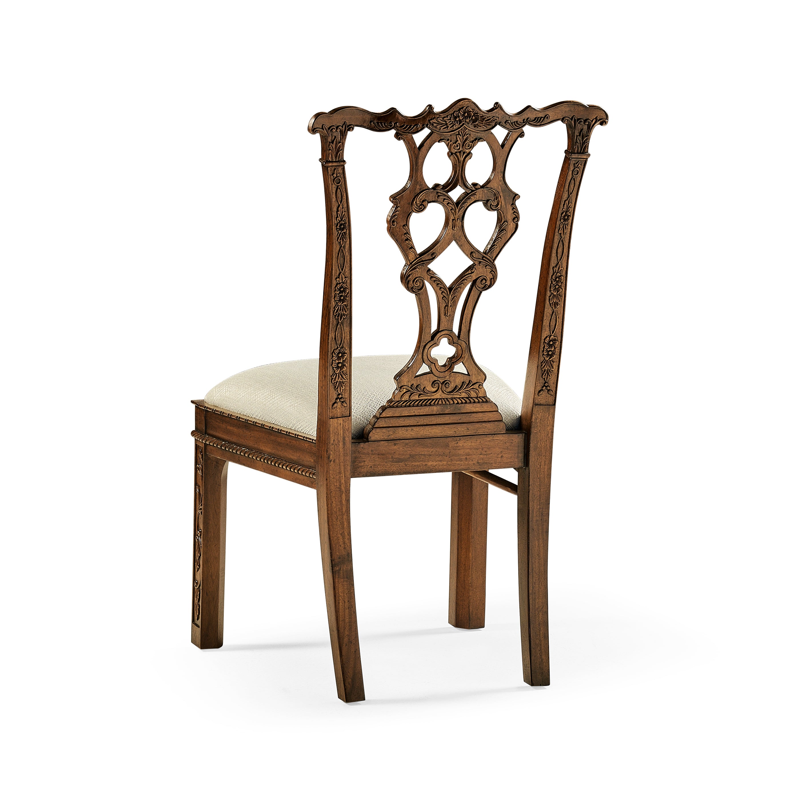 Jonathan Charles Chippendale Rococo Quatrefoil Side Chair