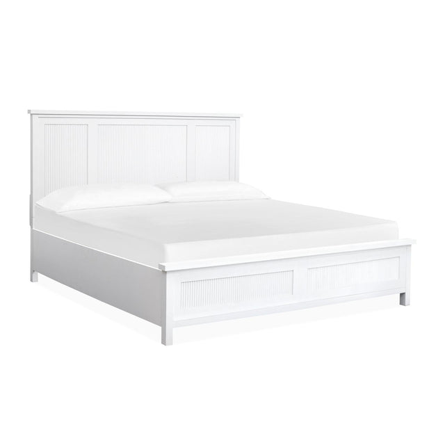 Salt Life Home Windmill Harbour White Whisp and Sand King Panel Bed