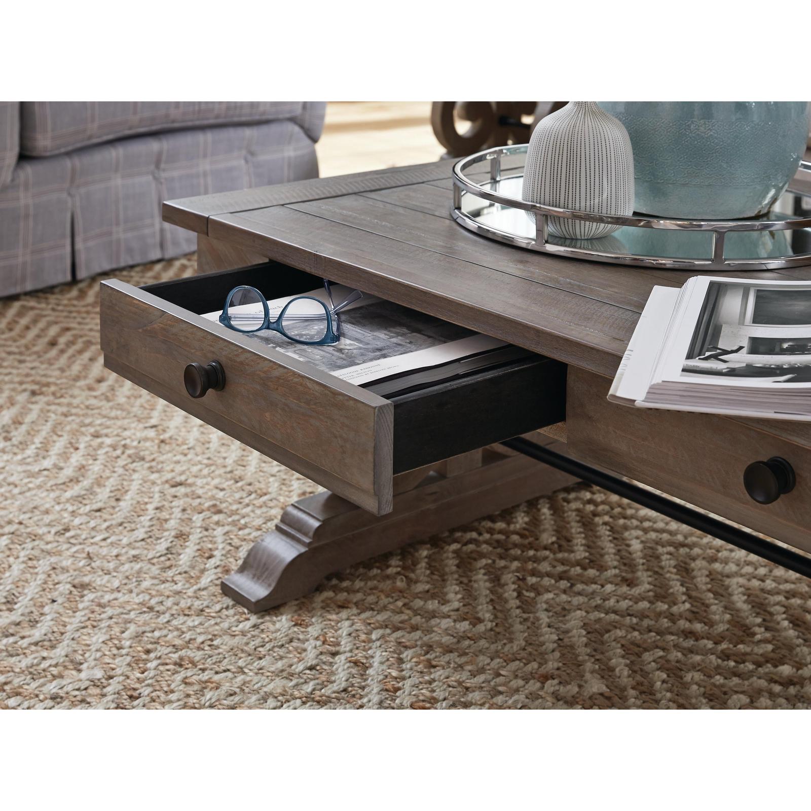 Magnussen Home Tinley Park Dove Tail Grey Rectangular Cocktail Table