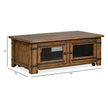Magnussen Home Chesterfield Farmhouse Timber Lift Top Storage Cocktail Table With Casters