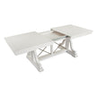 Magnussen Home Heron Cove Chalk White And Dovetail Grey Extendable Trestle Dining Table