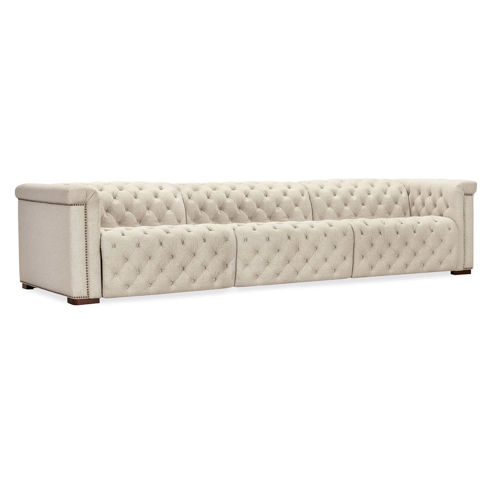 Hooker Furniture Savion Deux 3 Seat Sofa with Two Power Recliners and Three Power Headrests
