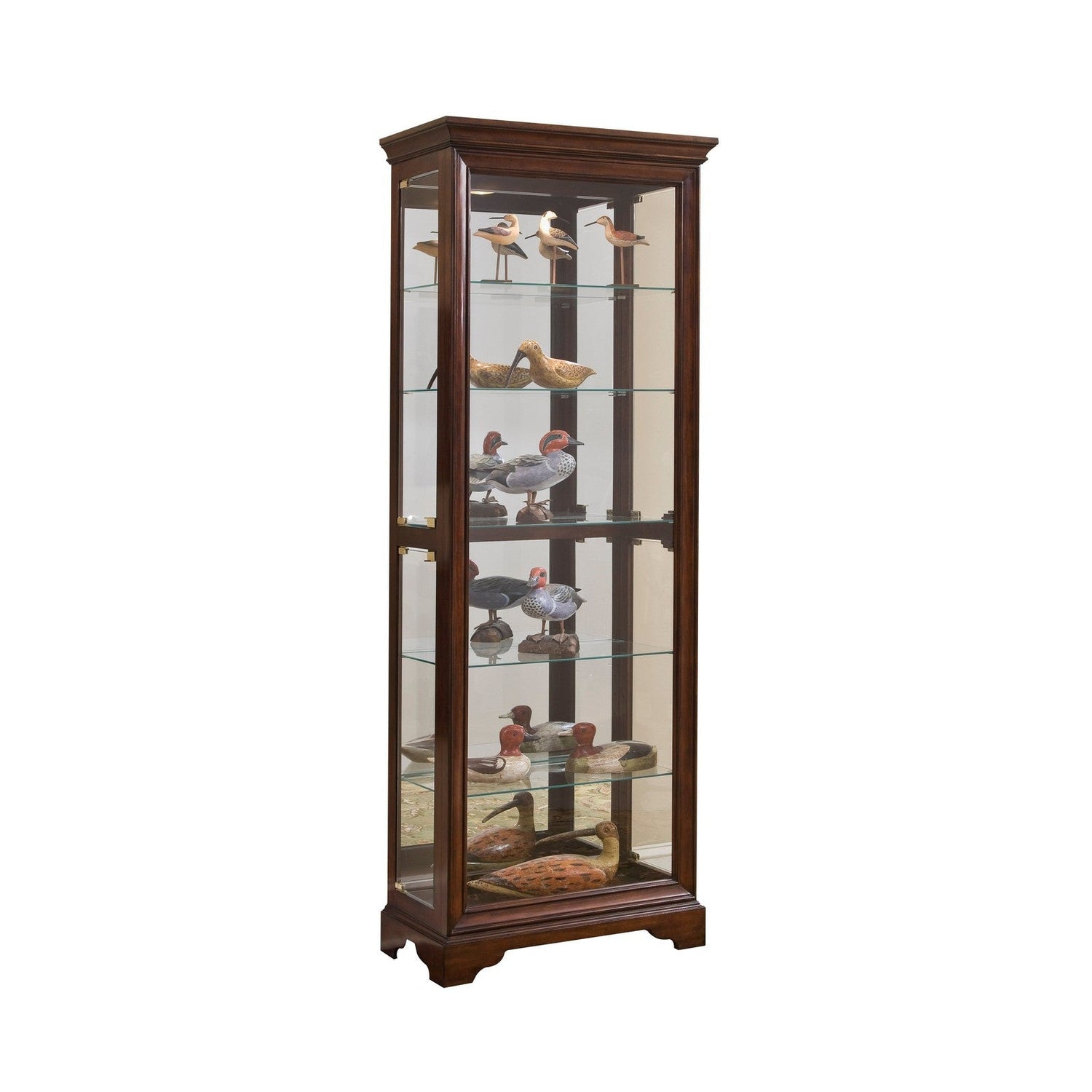 Pulaski Furniture PFC Curios Mirrored Curio 5 Shelf Gallery Cabinet