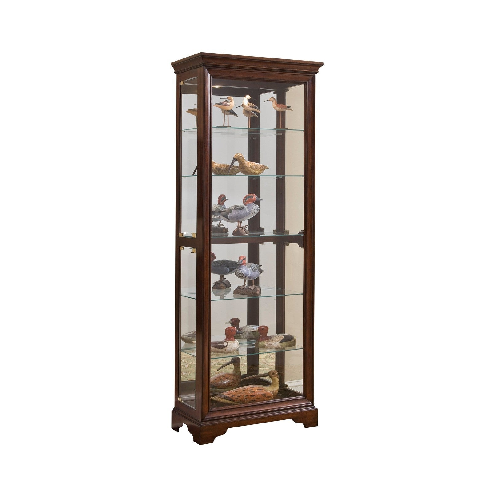 Pulaski Furniture PFC Curios Mirrored Curio 5 Shelf Gallery Cabinet