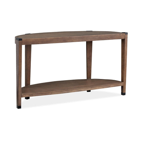 Magnussen Home Kaysen Wallaby And Matte Black Demilune Sofa Table