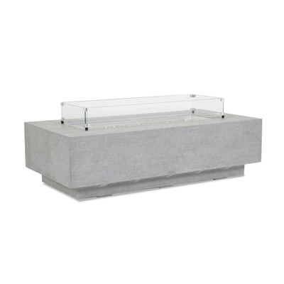 Sunset West Gravelstone Rectangular Fire Table w/ Glass Surround