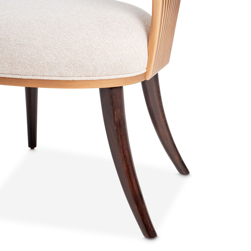 Michael Amini Camellia Field Linen/Warm Pecan Dining Side Chair - Set of 2