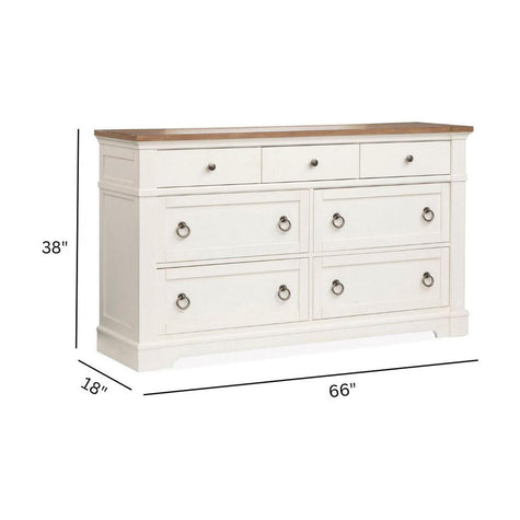 Magnussen Home Kingston Whisper White & Cerused Nutmeg Drawer Dresser